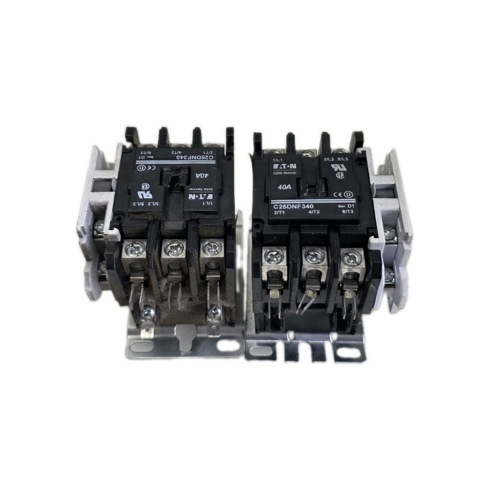 2 Eaton c25dnf340 ser.e1 definite purpose contactor 110-120v ac 50-60hz